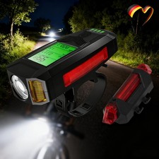 Profi LED Fahrradlicht Vorne, 1200MAH, Extrem Hell, Fahrradlampe mit 5 Lichtmodi