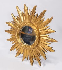 alter SUNBURST SPIEGEL Holz Starburst Mid-Century 50er Deko Vintage golden Sonne