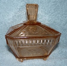 alte rosa Pressglas Dose