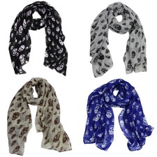 Halstuch Schal Stola Loop Kopftuch XXL 175x110 cm Tuch Totenkopf Skull   [YC-01]