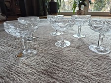 6 Sektkelche aus Bleikristall
