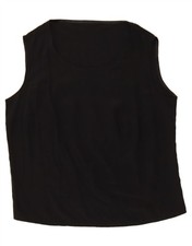 VINTAGE Damen ärmellos Bluse Top UK 14 Medium schwarz AJ15