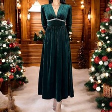 Vestito Velluto ABITO VESTITO Lungo VELLUTO SEXY Elegante Natale Capodanno Festa