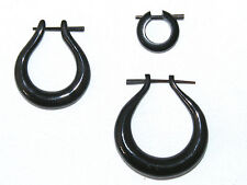 TOLLE HORN CREOLEN HANDARBEIT AUS BÜFFELHORN  3 GRÖßEN  OHRRINGE PIERCING 