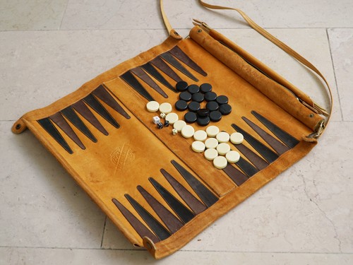Backgammon packgammon leder - "packgammon",