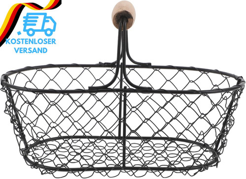 Eierkorb metall schwarz mit - eierkorb,