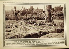 1916 WWI WW1 DRUCK KANADAISCHER SCHARFSCHÜTZE IM OFFENEN MIT GEWEHR MIT TELESKOP SCHÜTZEN