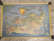 altes NDR Poster Sylt 1981 Klaus Fischer Wimmelbild vintage Kult Nordsee Radio 