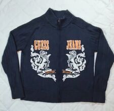 GUESS JEANS Pullover Damen Strickjacke Sweatjacke  Gr. M Dunkel-Blau, Vintage 