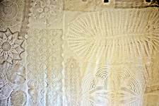 PatchworkTagesdecke BW/Leinen