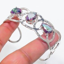 Mystic Topas Edelstein 925 Sterling Silber Schmuck Verstellbar Armreif Armband