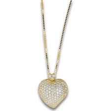 Diamant Herz Anhänger Venezianer Kette Brillant 5,21 Ct Damen 45 cm Wert 12900,-