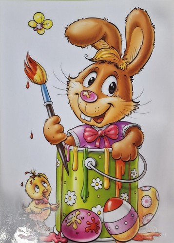 Ostern fensterbild bunt - xl,