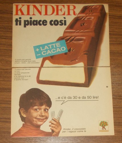 Seltene werbung ferrero kinder - ferrero,