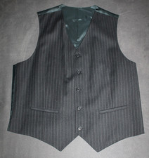 Herren Weste, Anzugweste, Gr. 25, dunkelgrau-schwarz, Nadelstreifen, Wolle