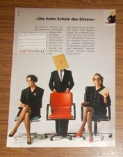 Seltene Werbung MARTIN STOLL - Die Hohe Schule des Sitzens 1990