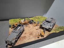 1:35 Diorama Grundplatte Panzer Geschütz WW2 8C