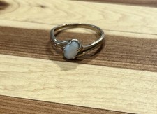 Vintage antiker 10K massiver Gelbgold Opal Ring kleine Größe 4