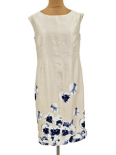 42 Shiftkleid Satin BRAJ beige Blumen Muster elegant romantisch festlich