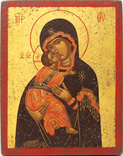 Kleine Ikone handgemalt Holz