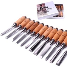 Holzschnitzwerkzeug Set 12 Teile Holzmeißel mit Etui Professionell