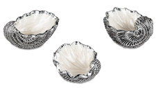 3-er Set Formano Muscheln aus Kunststein Pearl silber Ø ca. 4-5cm Maritim 773265