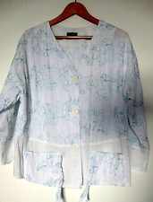 S.HANIYA schicke dünne Damen Bluse  Gr.  46 Weiß mit Blumenmuster