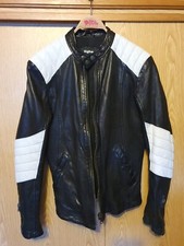 Tigha Lederjacke M schwarz/weiss Limitiert