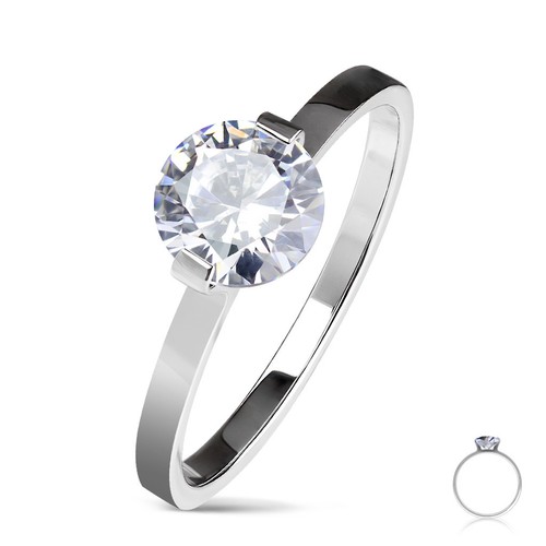 316l edelstahl ring solitaire - ring,
