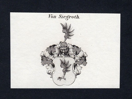 1820 siegroth wappen adel coat - siegroth,