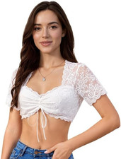 Dirndl Bluse Damen Weiß