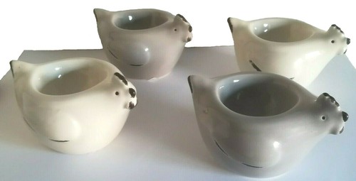 4er set eierbecher grau weiß - set,