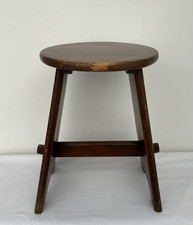 Runder Holzhocker Vintage