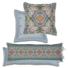 Dekokissen Blumen Streifen PiP Studio Majorelle Carpet Blau Geblümt Zierkissen