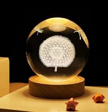 Nachtlicht Kristall Pusteblume