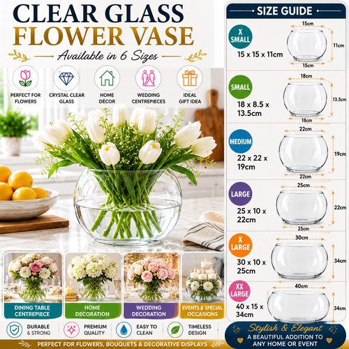 Klarglas blumenvase rund - klarglas,