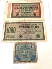 WW2 GERMAN BANK NOTES A One A 1000, A 2000. Reichsmarken ( 3 Scheine )