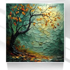Leinwand Bild Landschaft Baum Natur Modernes Gemälde Wandbilder Wohnzimmer 6746A