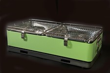 Tischgrill Holzkohle Feuerdesign "Santorin" ! B-Ware ! grün