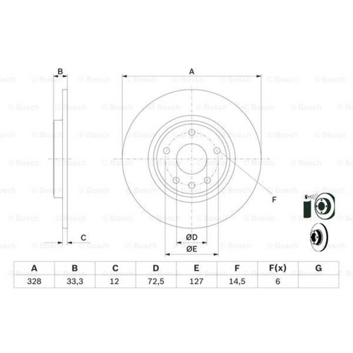Bosch bremsscheibe hinten - bosch, 2x