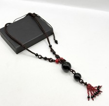 Lange Halskette Schwarz Rot