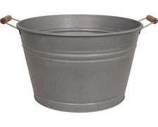 Zinkwanne mit Holzhenkel