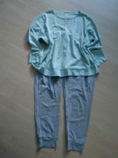"TCHIBO"  Damen Pyjama,  Größe:  48/50, Farbe:  grün / Grau