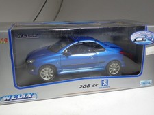 (SB-92) Welly 9858W Peugeot 206 CC blau metallic in 1:18 in OVP