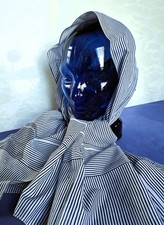 BMW M-Style Damen-  Schal Tuch Halstuch Kopftuch Hellgrau - Blau 1,40 X 0,70 m