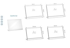 L Ständer Querformat A3 A4 A5 A6 Aufsteller Prospektständer Flyer Acryl-glas