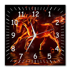 BM Wanduhr 30 cm x 30 cm  leises Uhrwerk Funkuhrwerk Pferde Tiere 9334-1a WZ