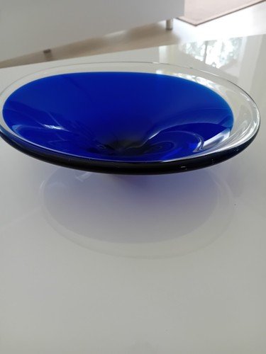 Vintage glasschale kobaltblau - vintage,