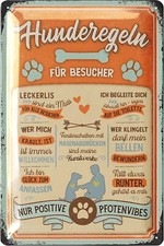 Retro Blechschild Hunderegeln