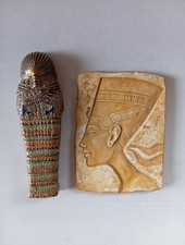 Ägypten Aphrodite als Wandbild aus  Gips und  Sarkophag Statue  Handarbeit Deko